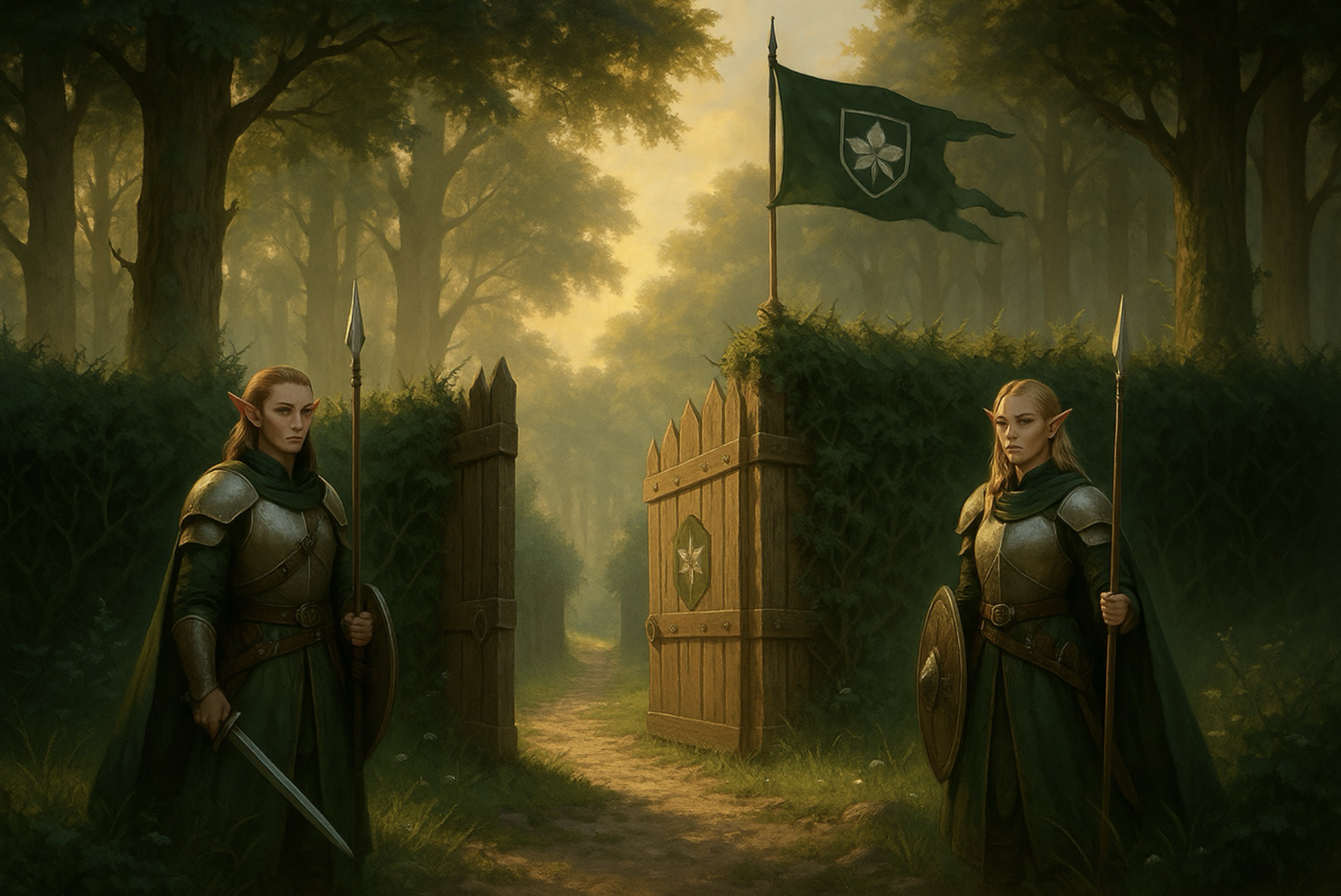 Die Wachen vor dem Waldelfen-Dorf