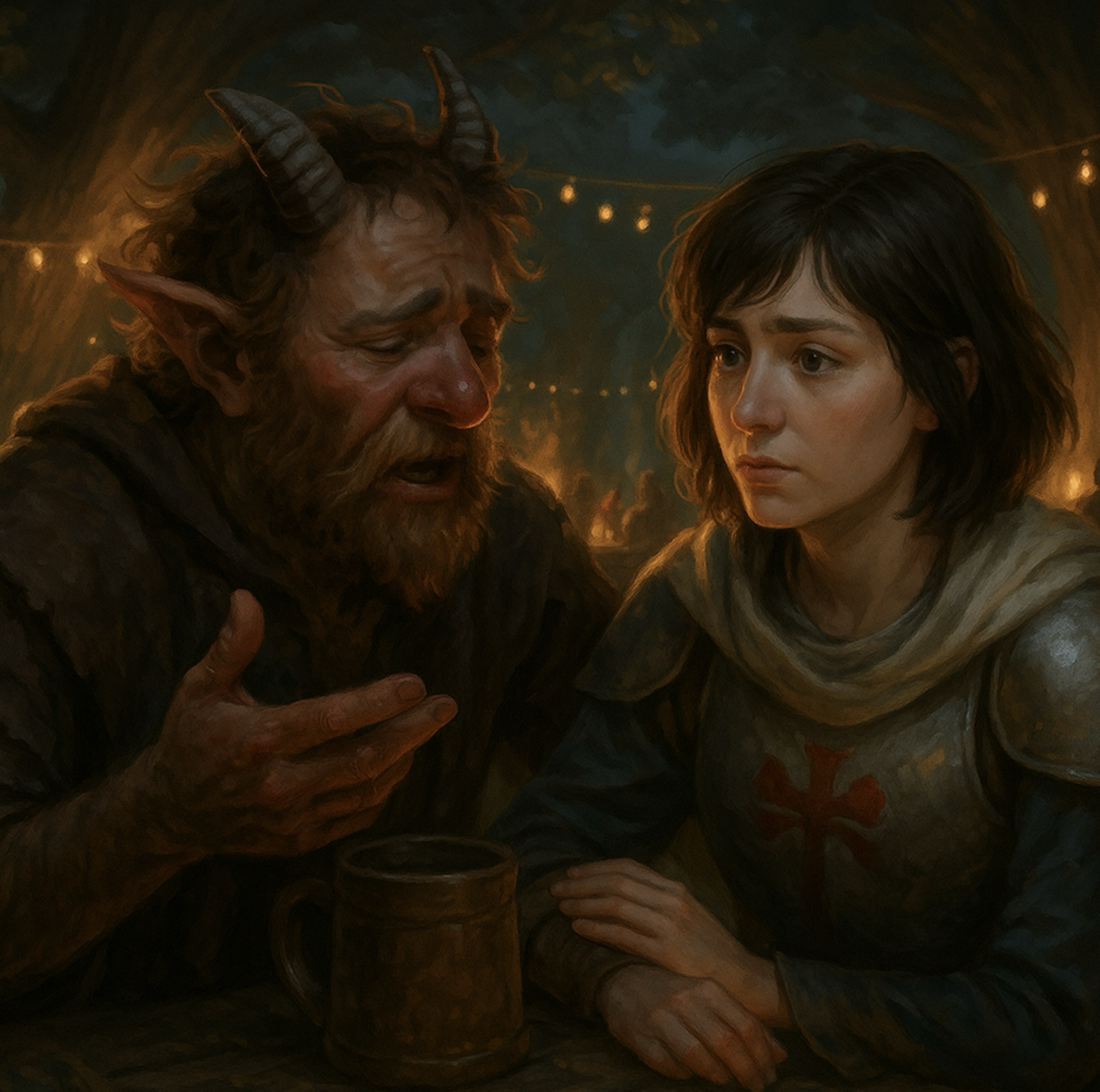 Der Satyr Omicron jammert die Spieler-Charaktere voll.